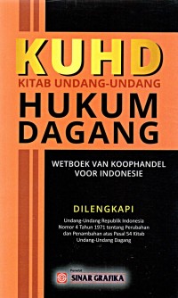 Image of KUHD : Kitab Undang-Undang Hukum Dagang : Wetboek VAn Koophandel Voor Indonesie