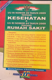 Image of UU RI Nomor 36 Tahun 2009 Tentang Kesehatan & UU RI Nomor 44 Tahun 2009 Tentang Rumah Sakit